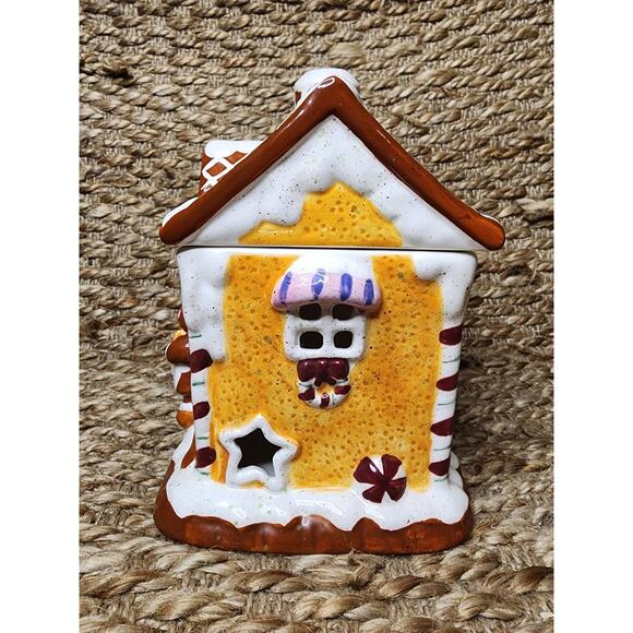 Christmas Gingerbread Tea Light Candle Wax Melt House Lori Grenier Ceramic - Picture 4 of 10